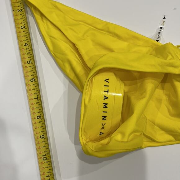 Vitamin A Swim 2 Piece  NWT Yellow Triangle Top and Classic Bikini Bottom - Picture 6 of 8